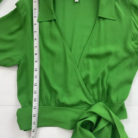 & Other Stories Wrap Blouse Bright Green Size EU 34 - Picture 8 of 11